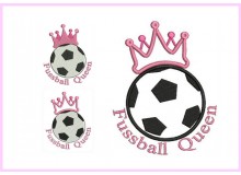 Stickmuster- Fußball Queen
